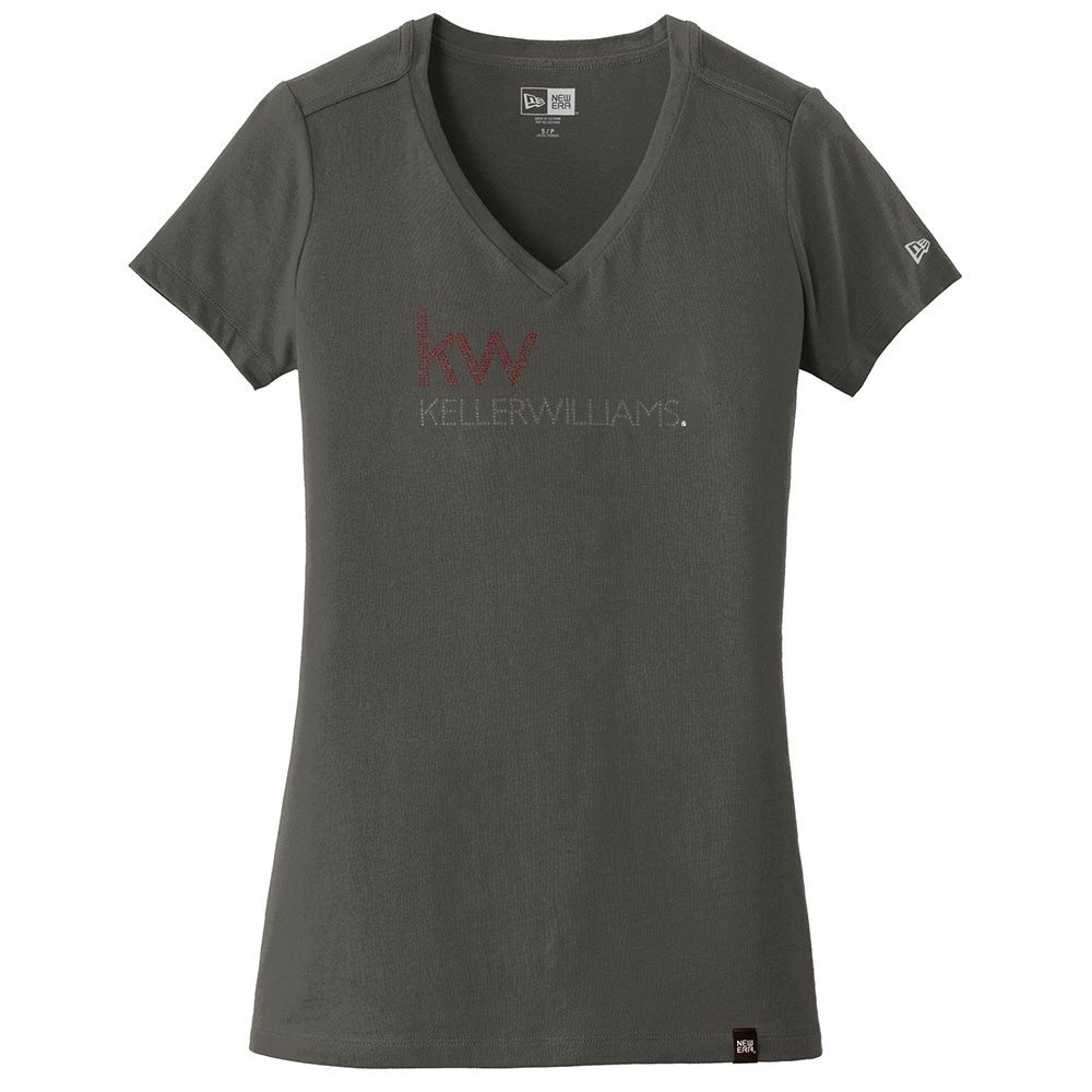 Picture of Keller Williams Realty Bling New Era® Ladies Heritage Blend V-Neck Tee - Women's Charcoal