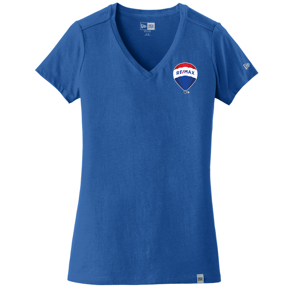 Picture of Heat Transfer - RE/MAX New Era® Ladies Heritage Blend V-Neck Tee - Women's Blue