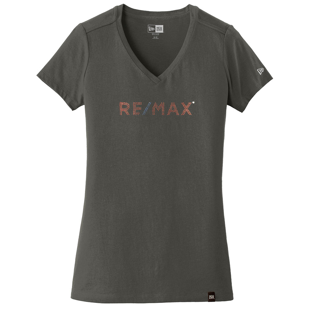 Picture of RE/MAX New Era® Ladies Heritage Blend V-Neck Tee - Women's Charcoal