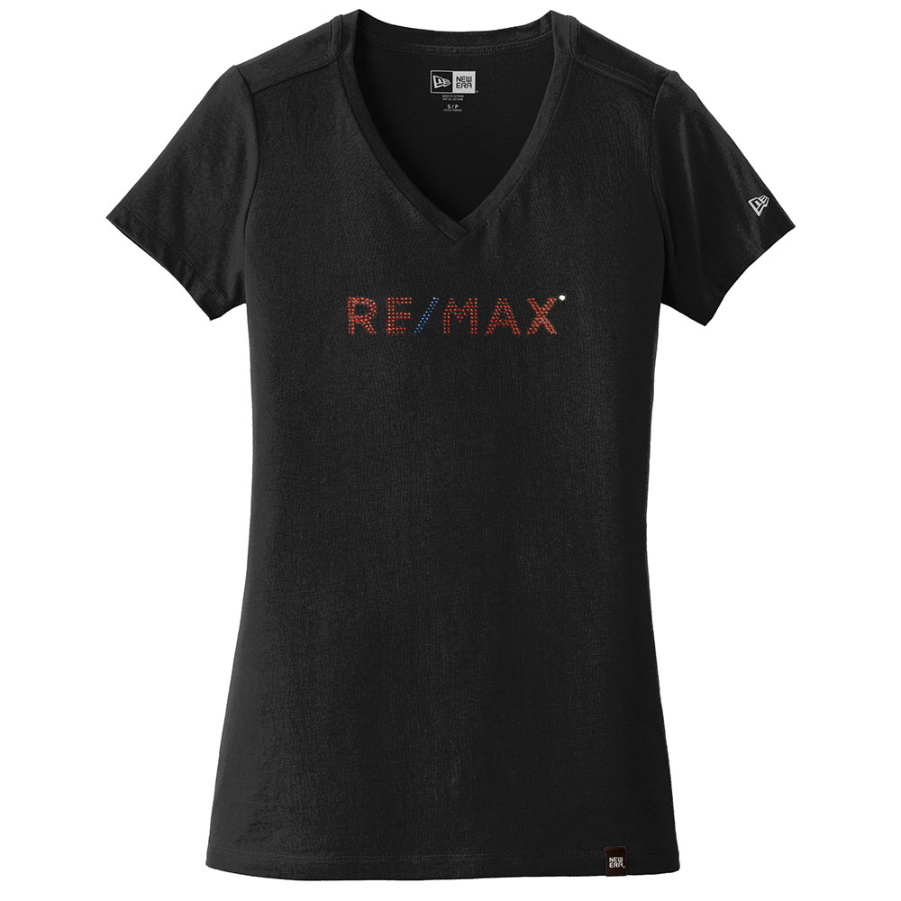 Picture of RE/MAX New Era® Ladies Heritage Blend V-Neck Tee - Women's Black