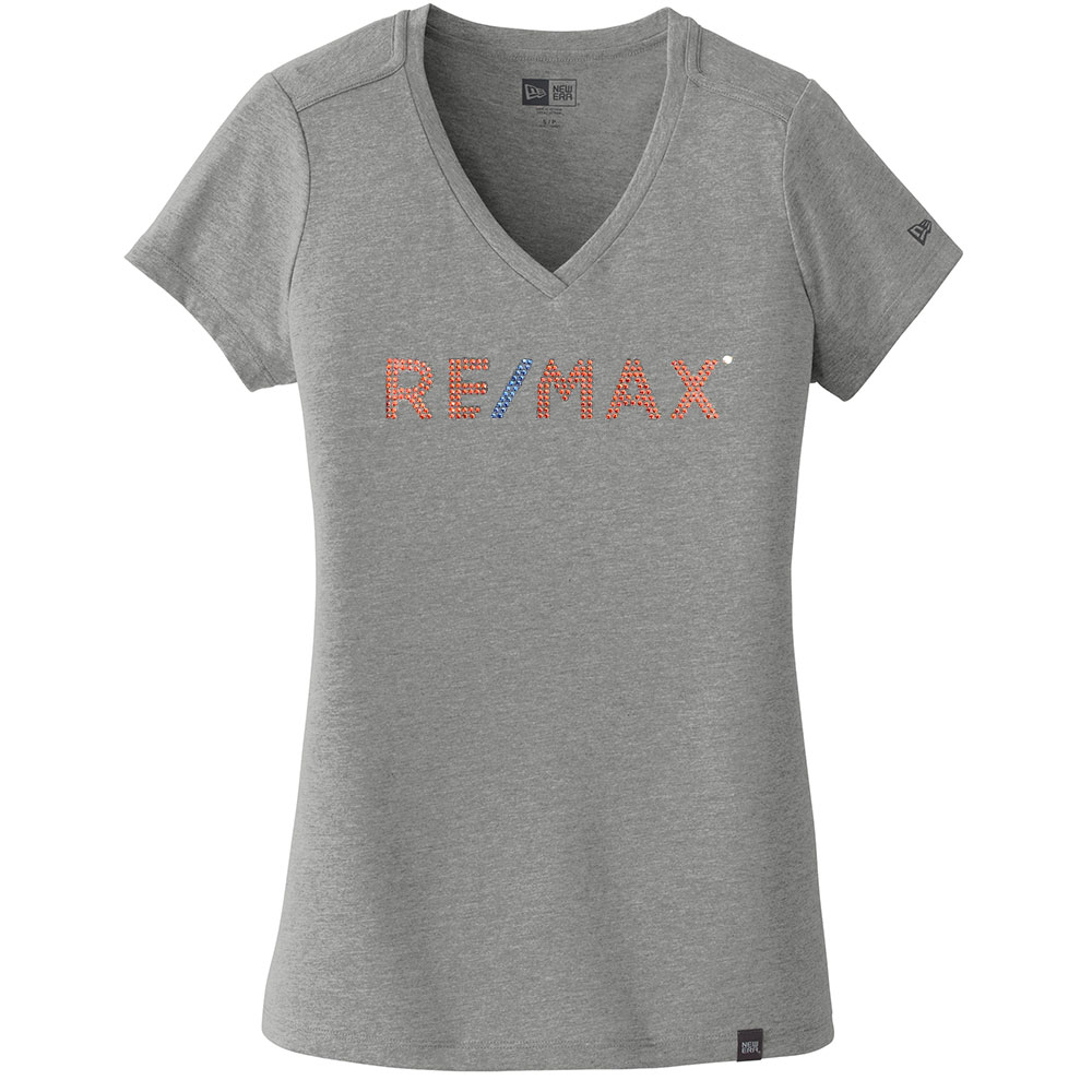 Picture of RE/MAX New Era® Ladies Heritage Blend V-Neck Tee - Women's Gray