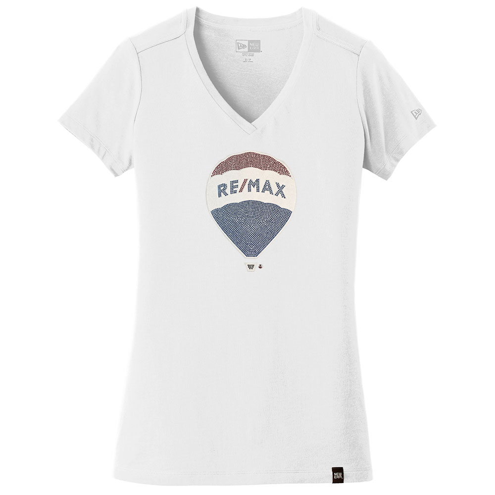 Picture of RE/MAX New Era® Ladies Heritage Blend V-Neck Tee - Women's White