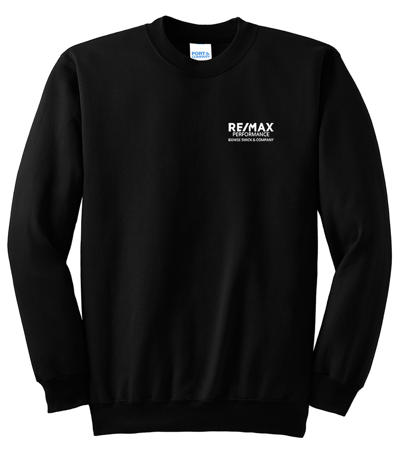 Picture of RE/MAX PERFORMANCE DENISE SWICK & CO Fleece Crewneck Sweatshirt - Adult  Black