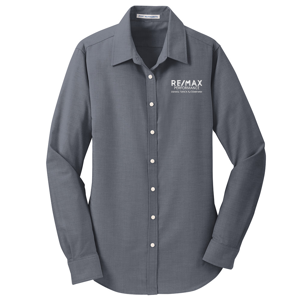 Picture of RE/MAX PERFORMANCE DENISE SWICK & CO Wrinkle Free Long Sleeve Oxford - Women's  Charcoal