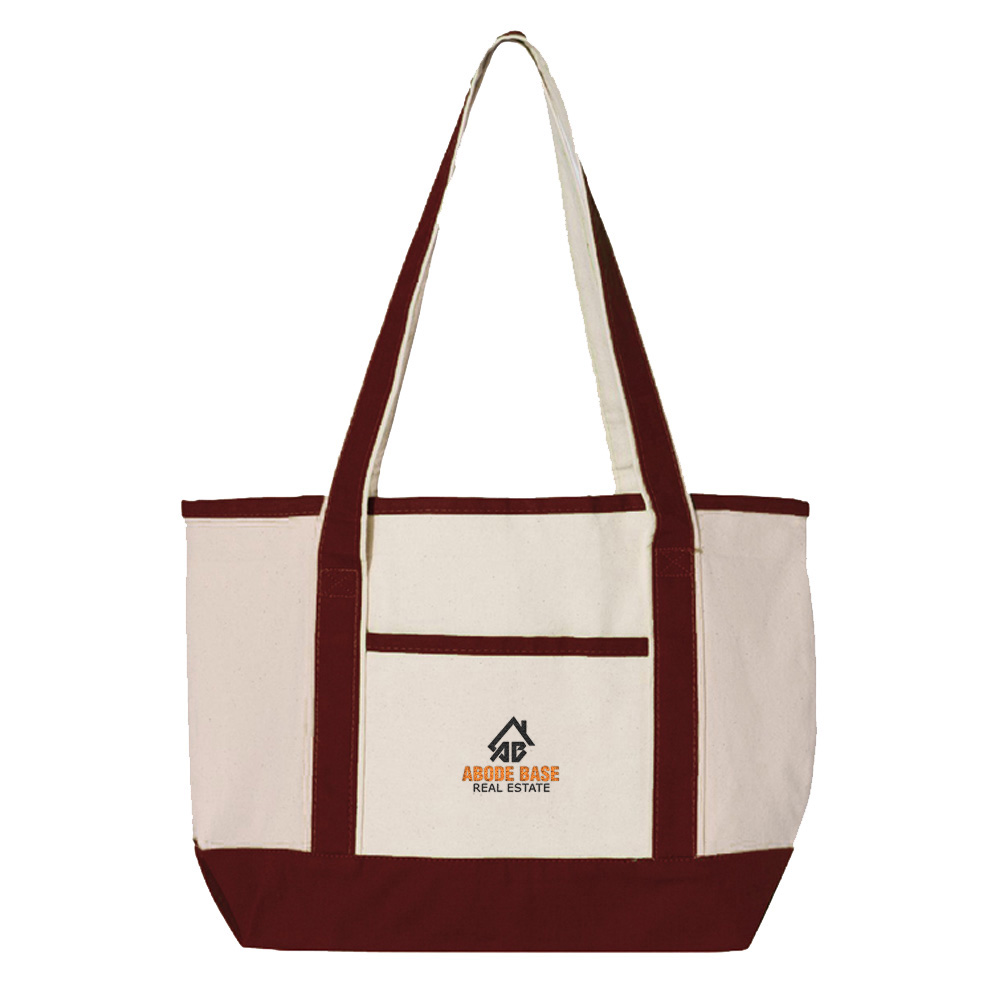 Picture of Abode Base Real Estate Canvas Deluxe Tote Bag - Small - Adult One Size Maroon