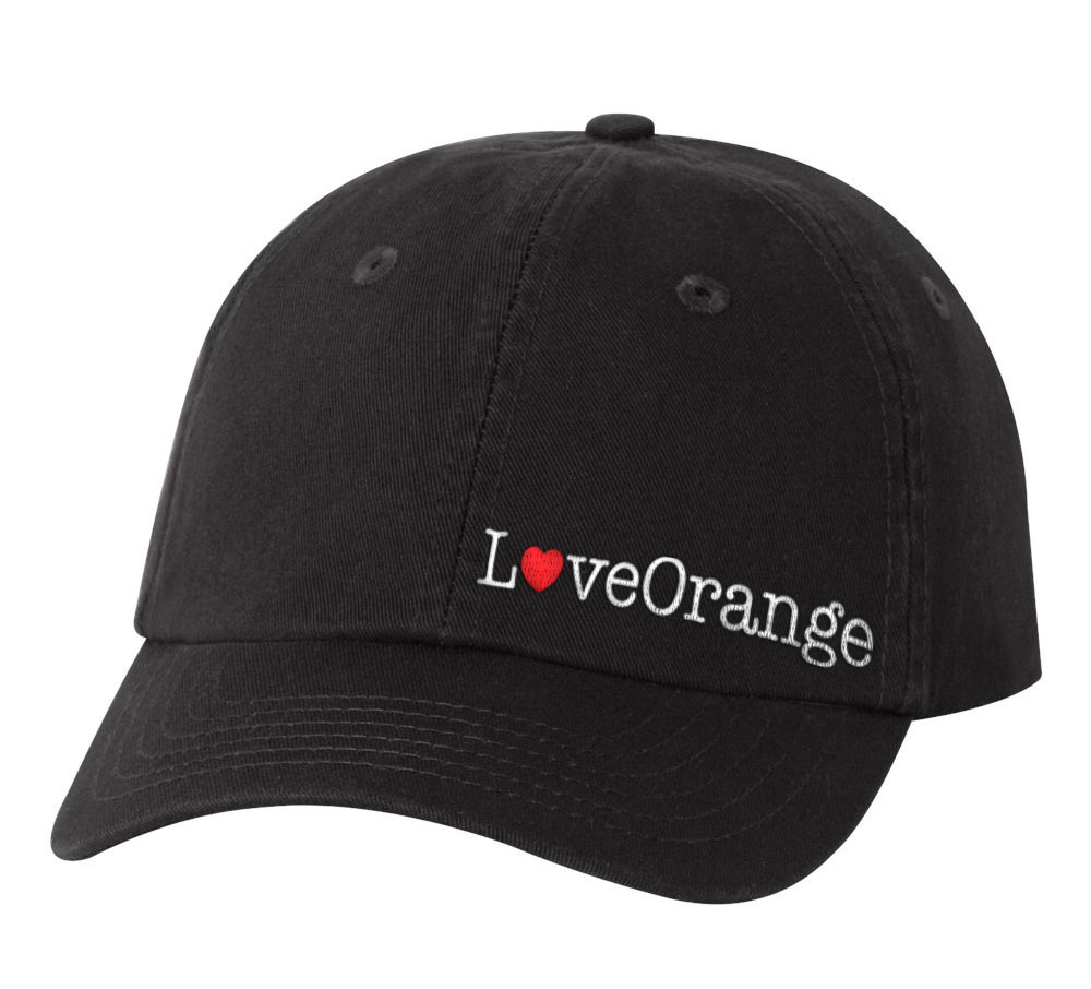 Picture of Love Our Cities Orange Classic Twill Hat - Adult One Size Black