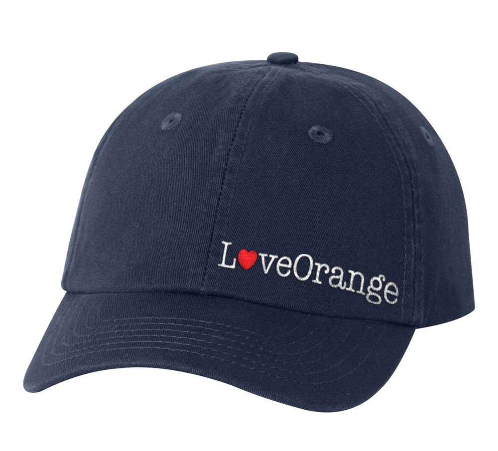 Picture of Love Our Cities Orange Classic Twill Hat - Adult One Size Navy