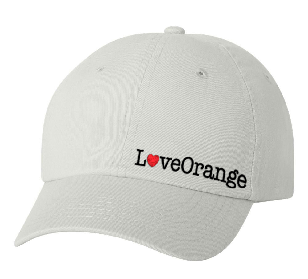 Picture of Love Our Cities Orange Classic Twill Hat - Adult One Size White