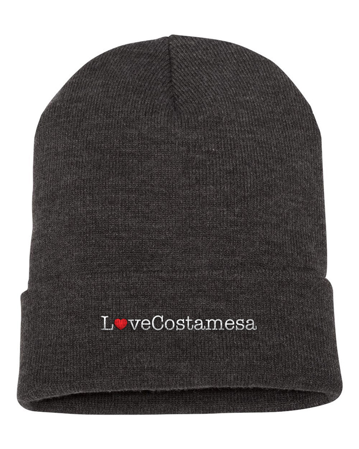 Picture of Love Our Cities Costa Mesa 12 Inch Cuffed Beanie - Adult One Size Charcoal