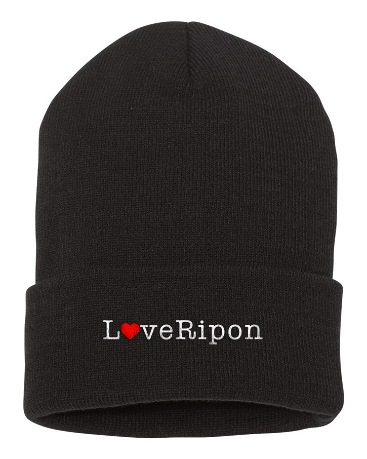 Picture of Love Our Cities Ripon 12 Inch Cuffed Beanie - Adult One Size Black