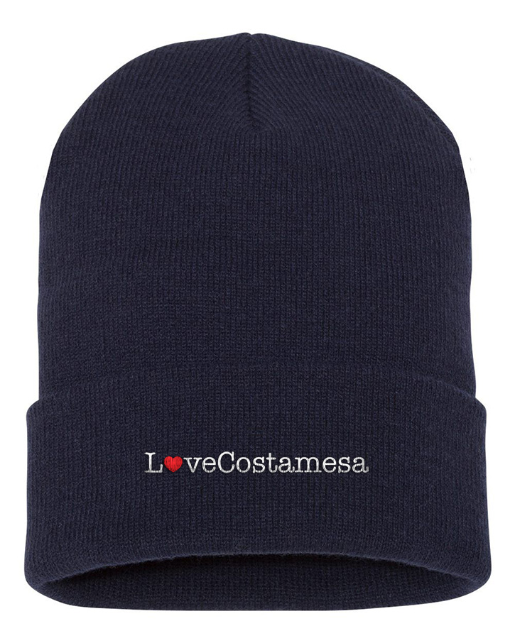 Picture of Love Our Cities Costa Mesa 12 Inch Cuffed Beanie - Adult One Size Navy