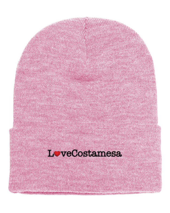 Picture of Love Our Cities Costa Mesa 12 Inch Cuffed Beanie - Adult One Size Pink