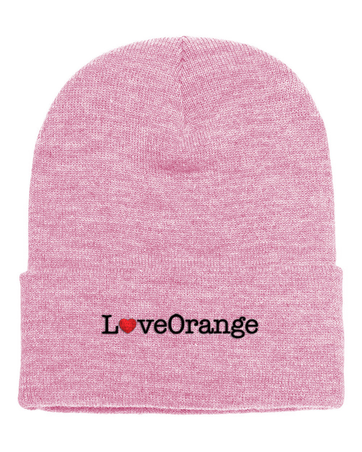 Picture of Love Our Cities Orange 12 Inch Cuffed Beanie - Adult One Size Pink