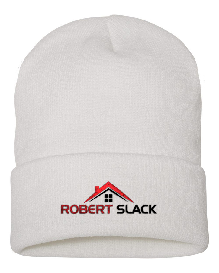 Picture of Robert Slack, LLC 12 Inch Cuffed Beanie - Adult One Size White