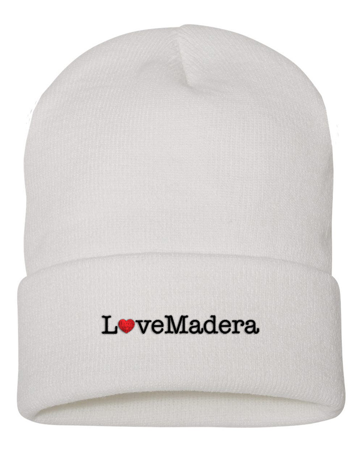 Picture of Love Our Cities Madera 12 Inch Cuffed Beanie - Adult One Size White