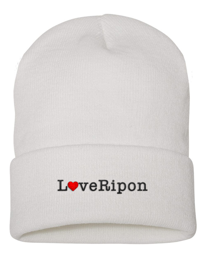 Picture of Love Our Cities Ripon 12 Inch Cuffed Beanie - Adult One Size White