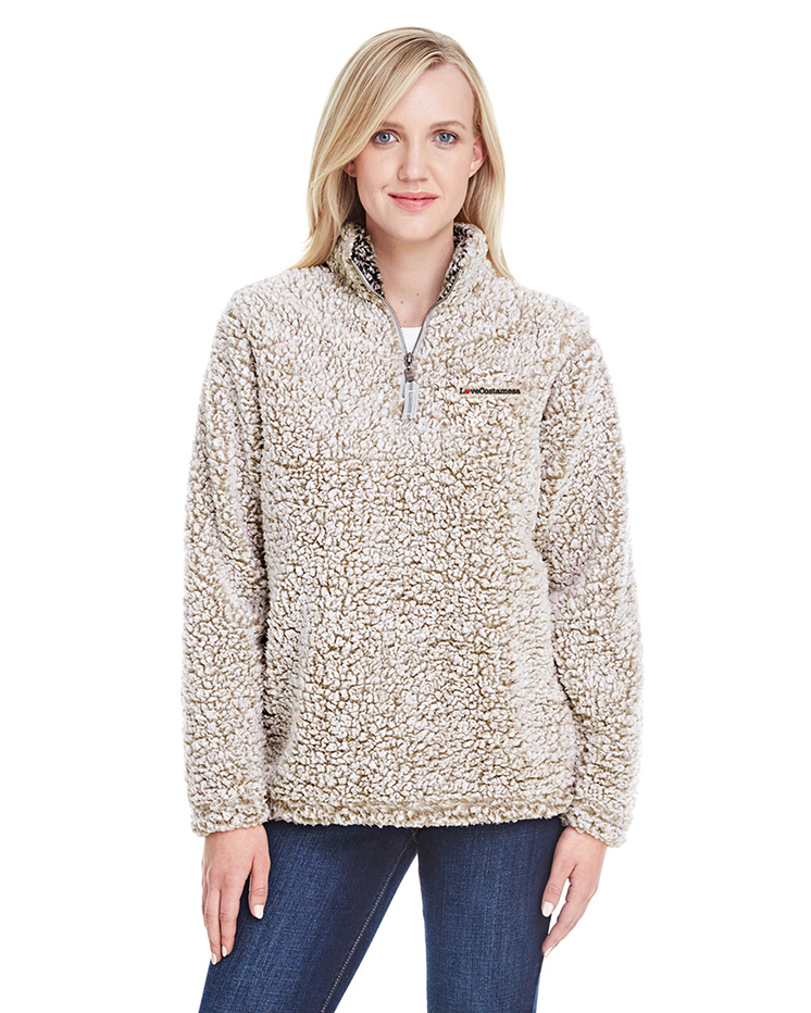 Picture of Love Our Cities Costa Mesa J America Sherpa Quarter Zip Jacket - Women's  Oatmeal