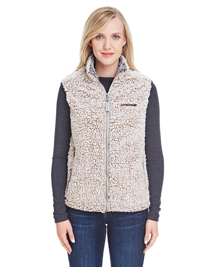 Picture of Love Our Cities Orange J America Sherpa Vest - Women's  Oatmeal