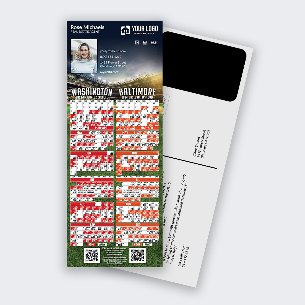 Picture of Custom PostCard Mailer Baseball Magnets - D.C. Combo