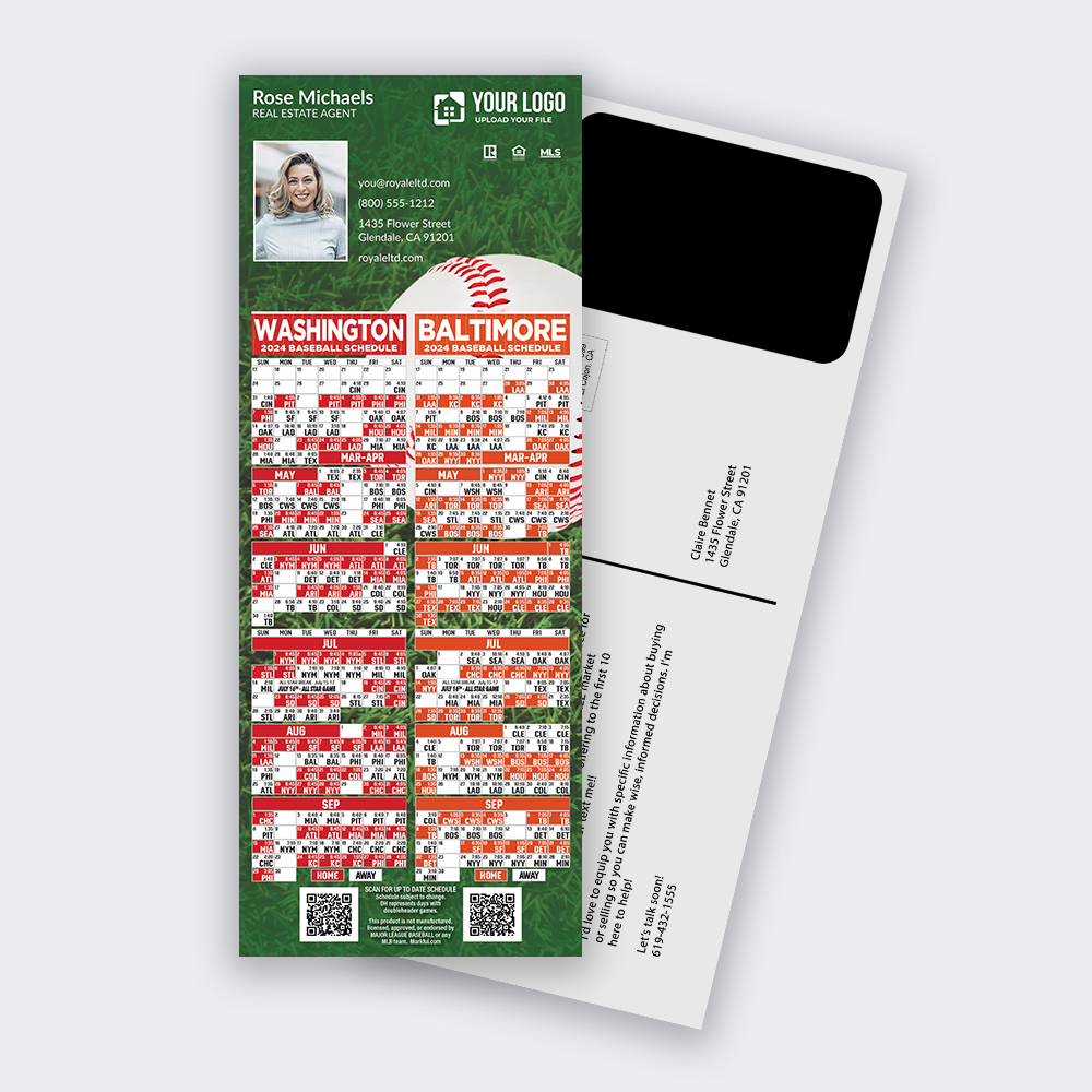 Picture of Custom PostCard Mailer Baseball Magnets - D.C. Combo