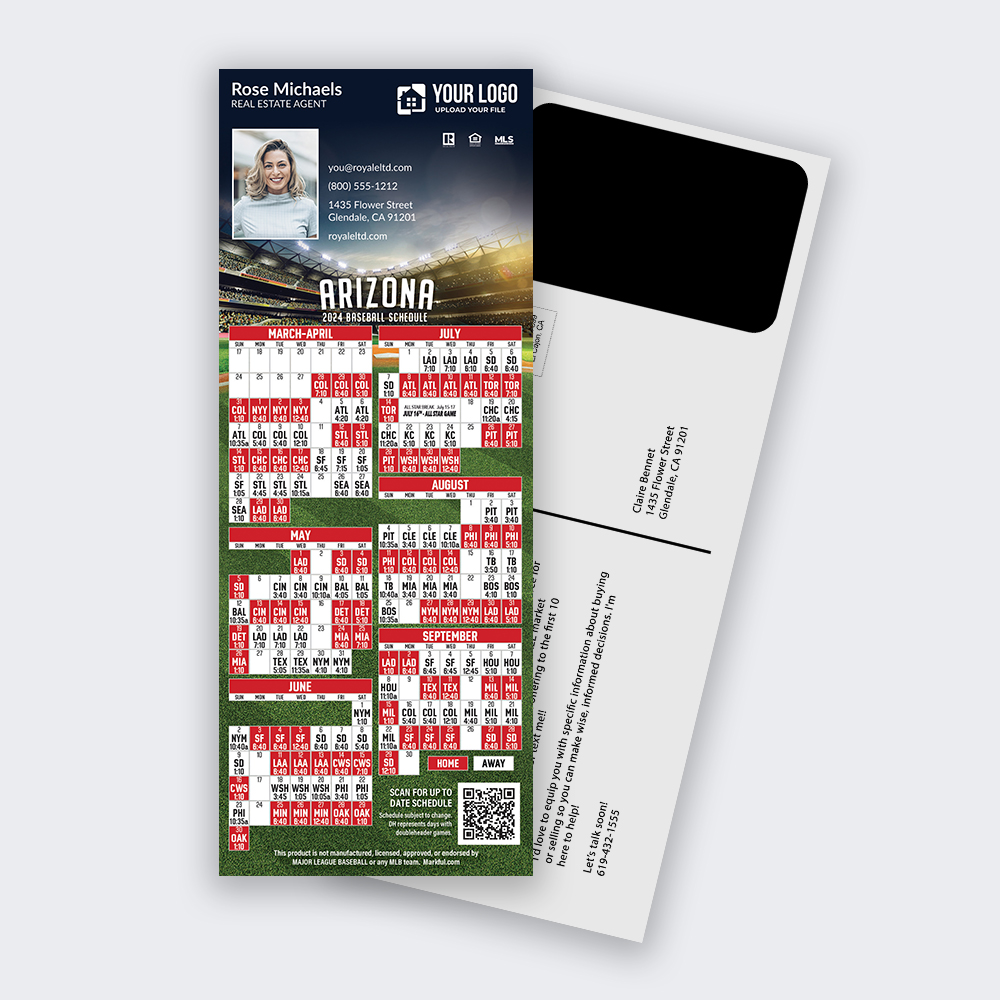 Picture of Custom PostCard Mailer Baseball Magnets - Arizona Diamondbacks