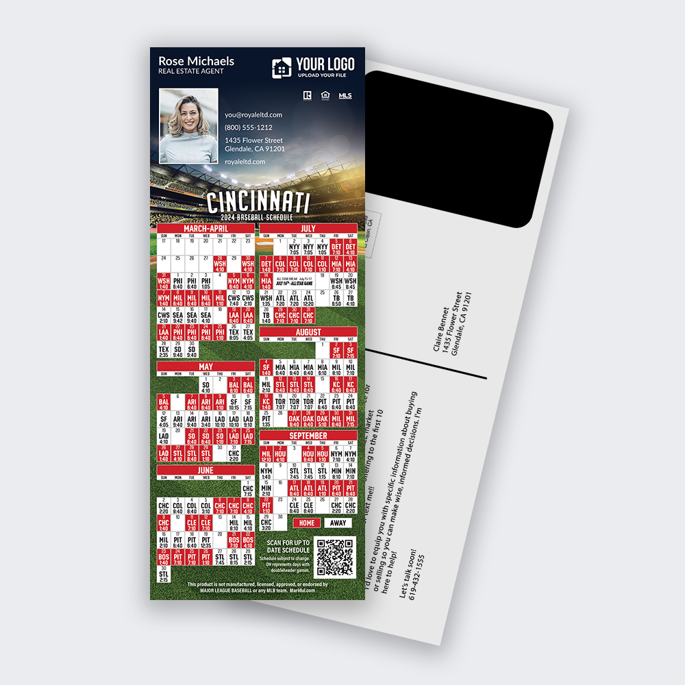 Picture of Custom PostCard Mailer Baseball Magnets - Cincinnati Reds