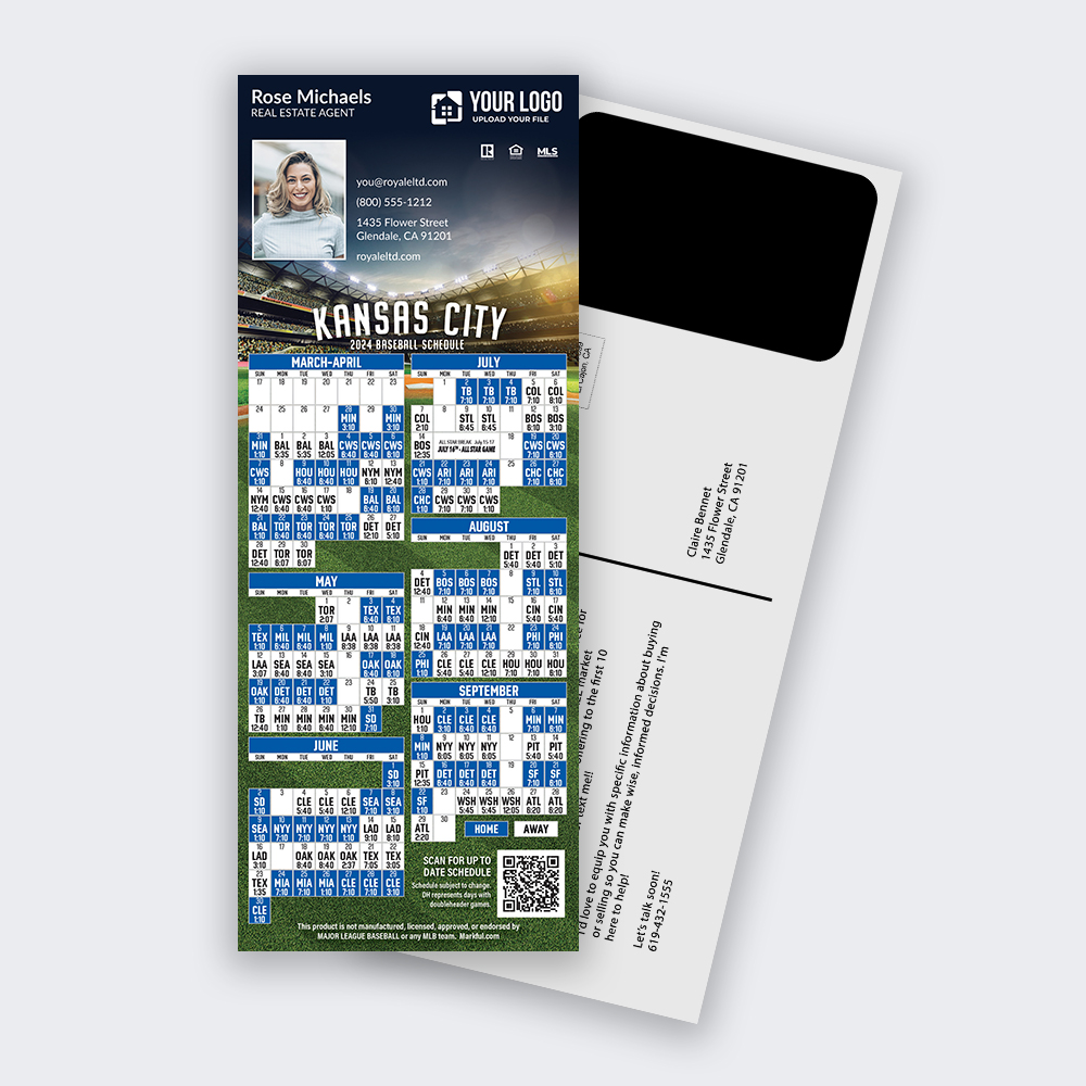 Picture of Custom PostCard Mailer Baseball Magnets - Kansas City Royals