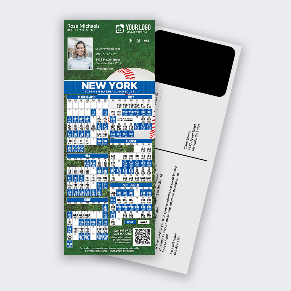 Picture of Custom PostCard Mailer Baseball Magnets - New York Mets