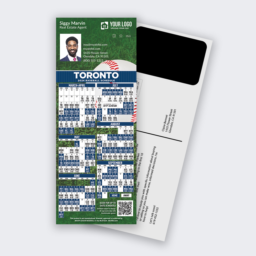Picture of Custom PostCard Mailer Baseball Magnets - Toronto Blue Jays