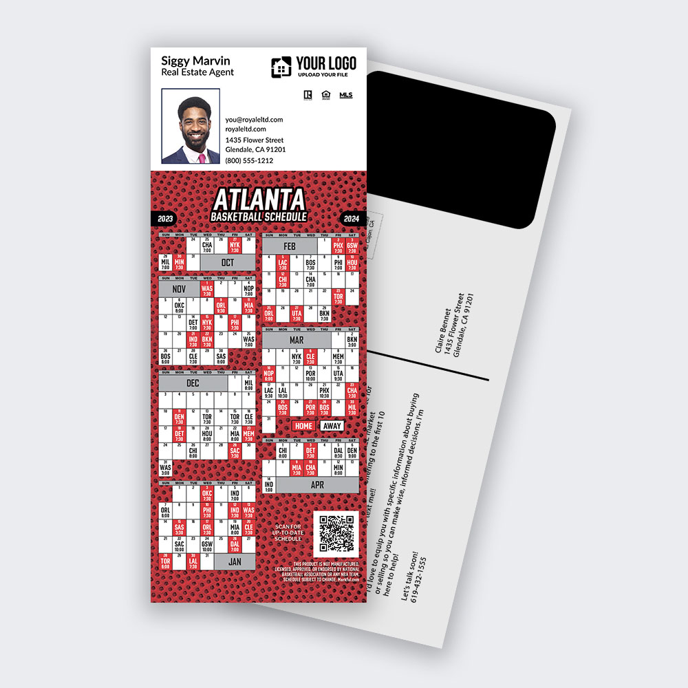 Picture of 2023-24 Custom PostCard Mailer Basketball Magnets - Atlanta Hawks 
