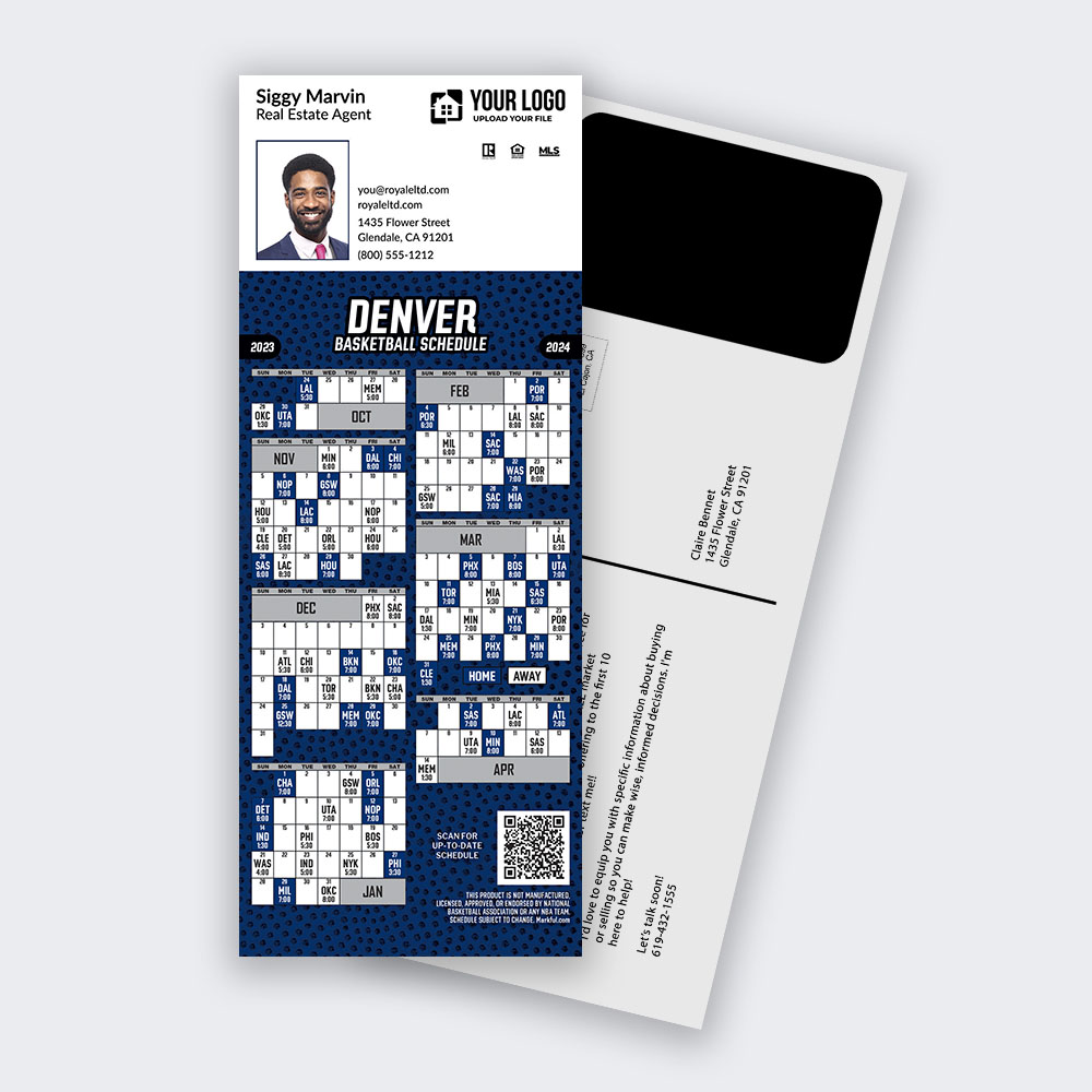 Picture of 2023-24 Custom PostCard Mailer Basketball Magnets - Denver Nuggets 