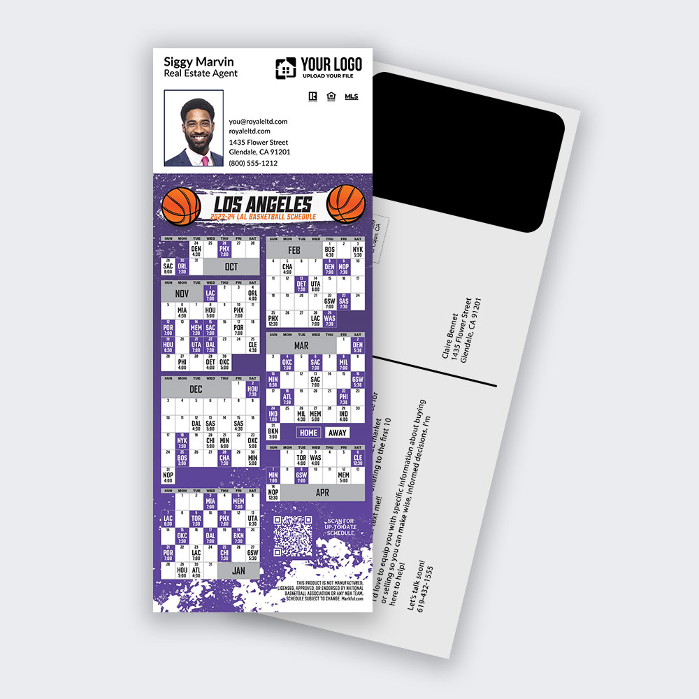 Picture of 2023-24 Custom PostCard Mailer Basketball Magnets - Los Angeles Lakers 
