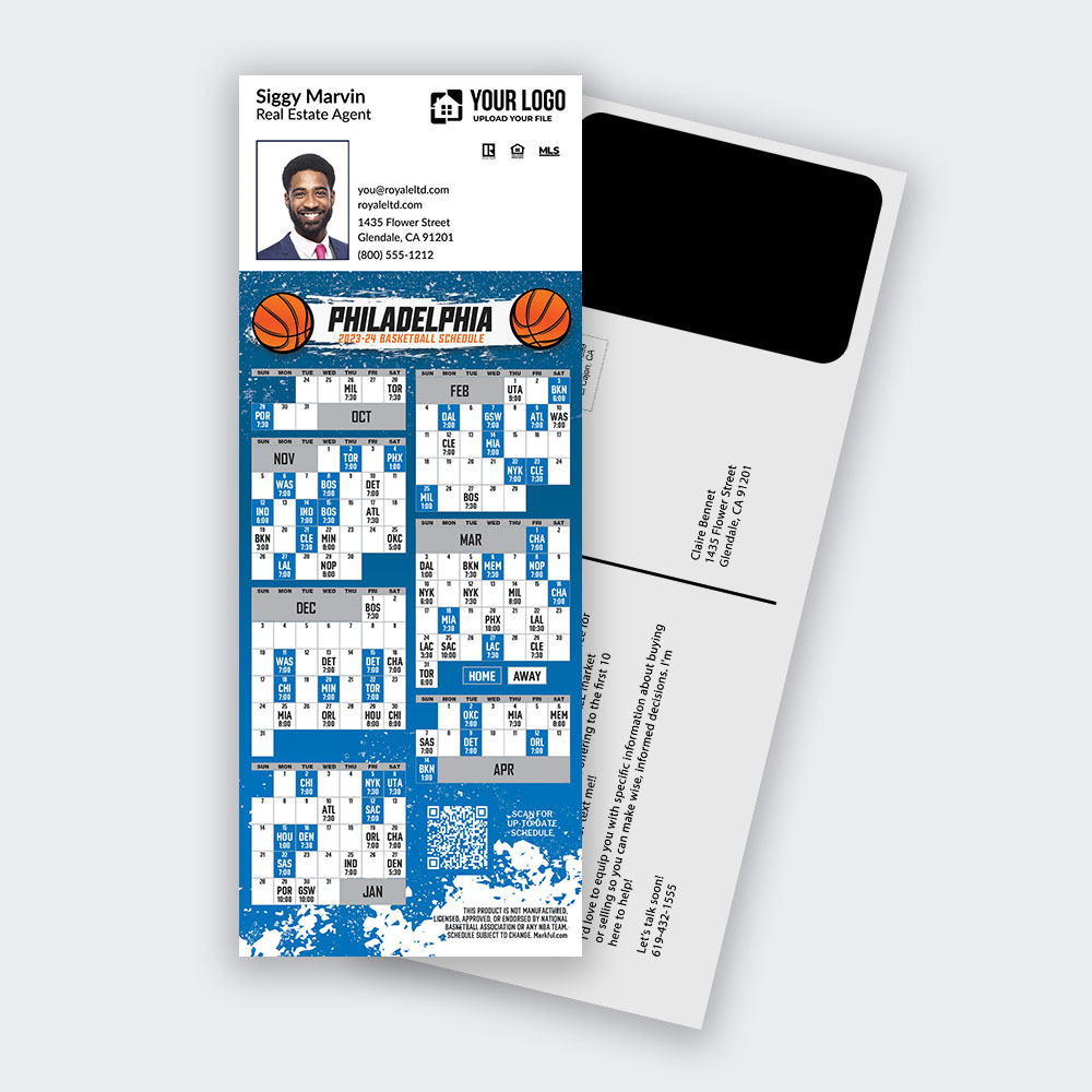 Picture of 2023-24 Custom PostCard Mailer Basketball Magnets - Philadelphia 76ers 
