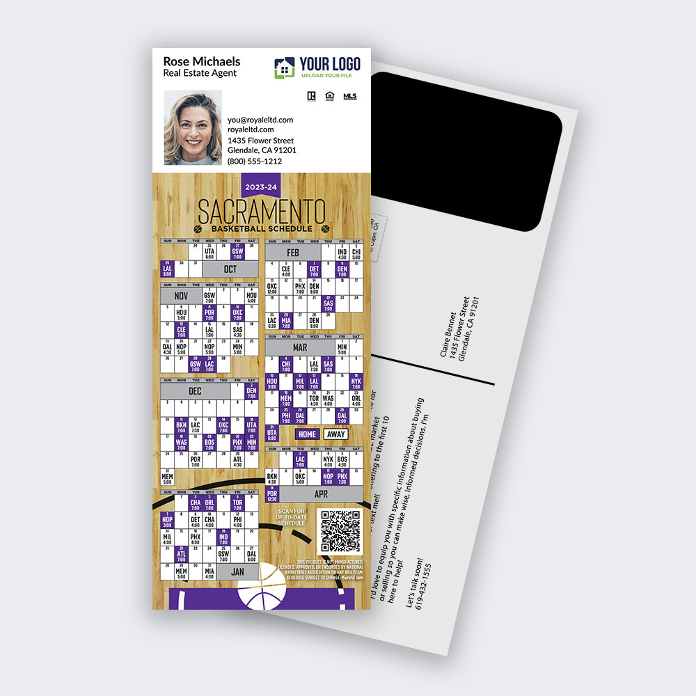 Picture of 2023-24 Custom PostCard Mailer Basketball Magnets - Sacramento Kings 