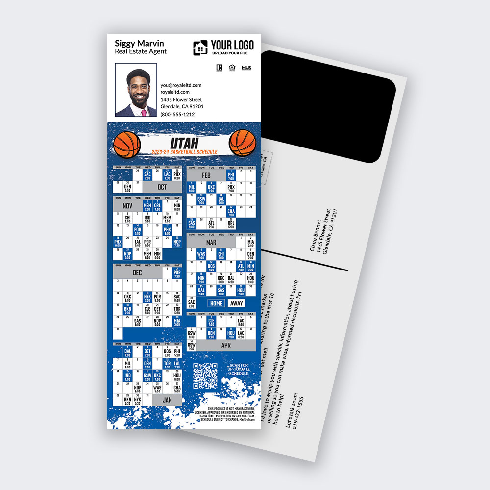Picture of 2023-24 Custom PostCard Mailer Basketball Magnets - Utah Jazz 