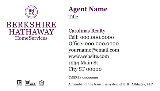 Picture of  Carolinas Realty Business Cards