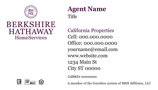 Picture of  California Properties Business Cards