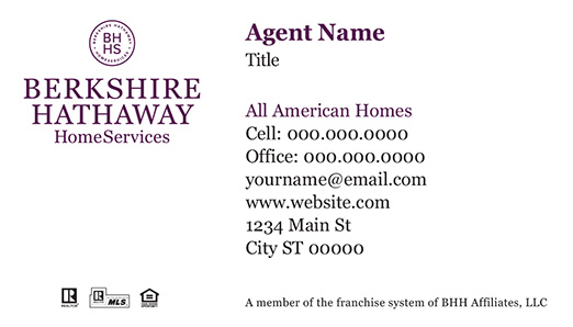 Picture of All American Homes Business Cards