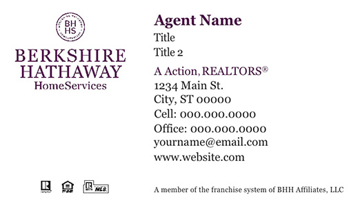 Picture of  A Action Realtors Business Cards