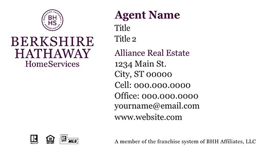 Picture of  Alliance Real Estate Business Cards