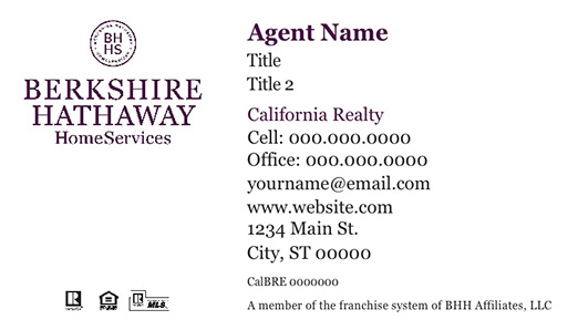 Picture of  California Realty Business Cards