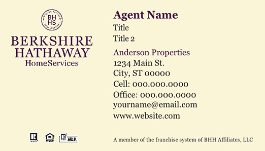 Picture of  Anderson Properties Business Cards