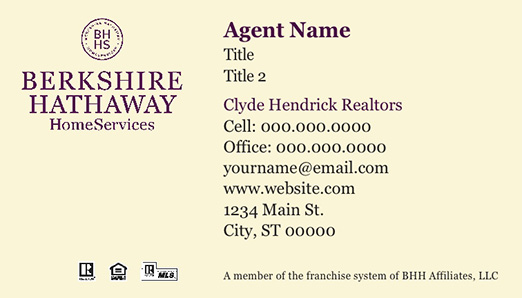 Picture of  Clyde Hendrick, REALTORS Business Cards