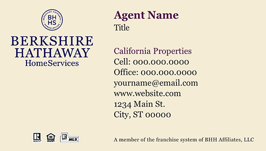 Picture of  California Properties Business Cards