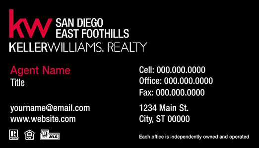 Picture of Keller Williams San Diego East Foothills Business Cards