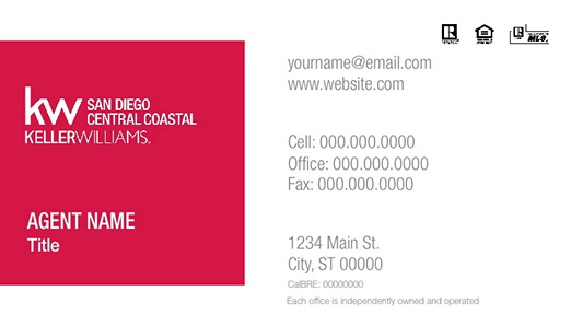Picture of Keller Williams San Diego Central Coastal Business Cards
