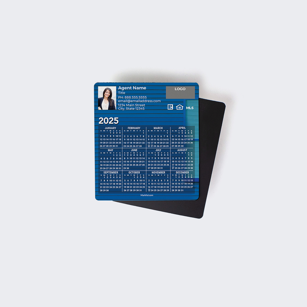 Picture of 2024 Custom Full Calendar Magnets: Budget - Aquamarine
