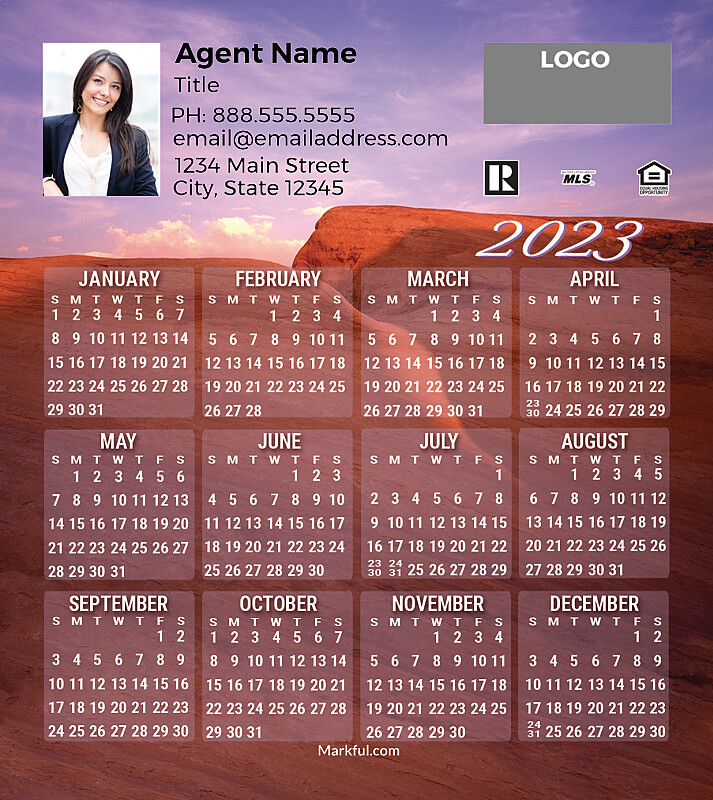 Picture of 2023 Custom Full Calendar Magnets: Budget - Desert Sky
