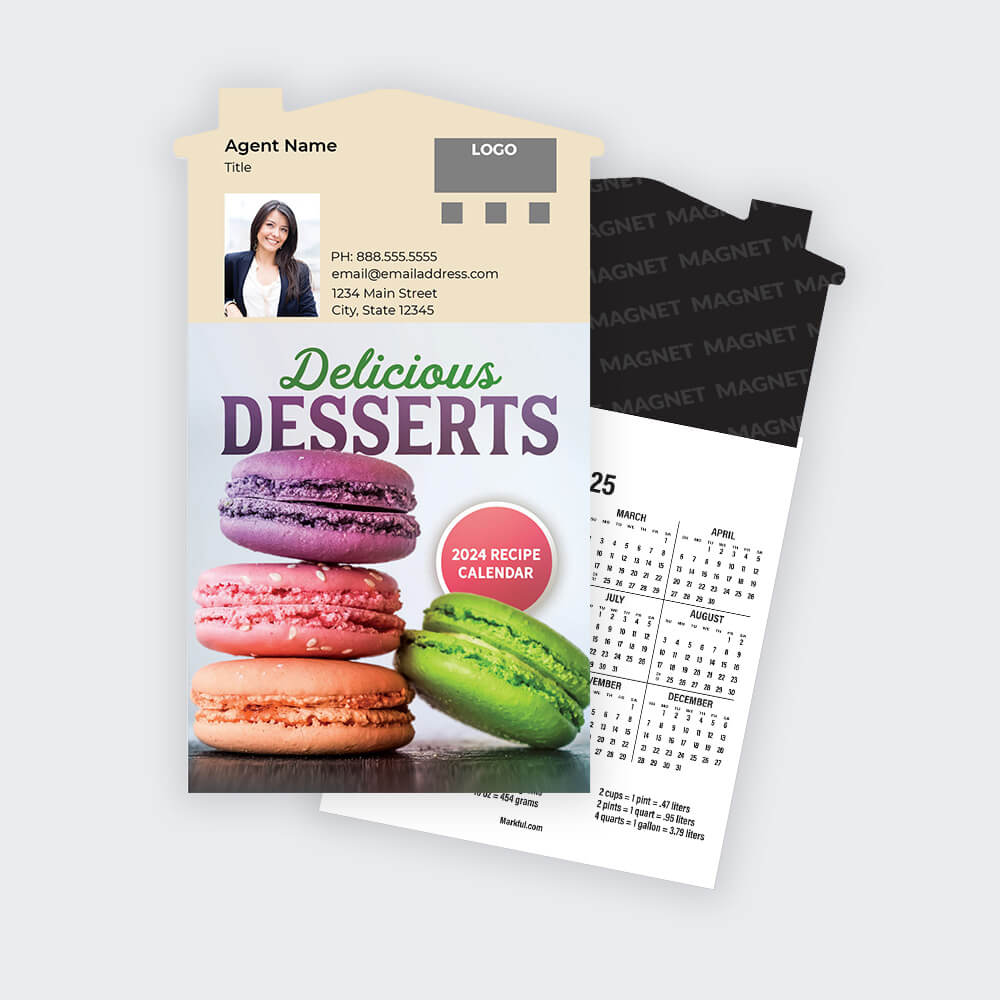 Picture of 2024 Custom Calendar Pad Magnets - Delicious Desserts