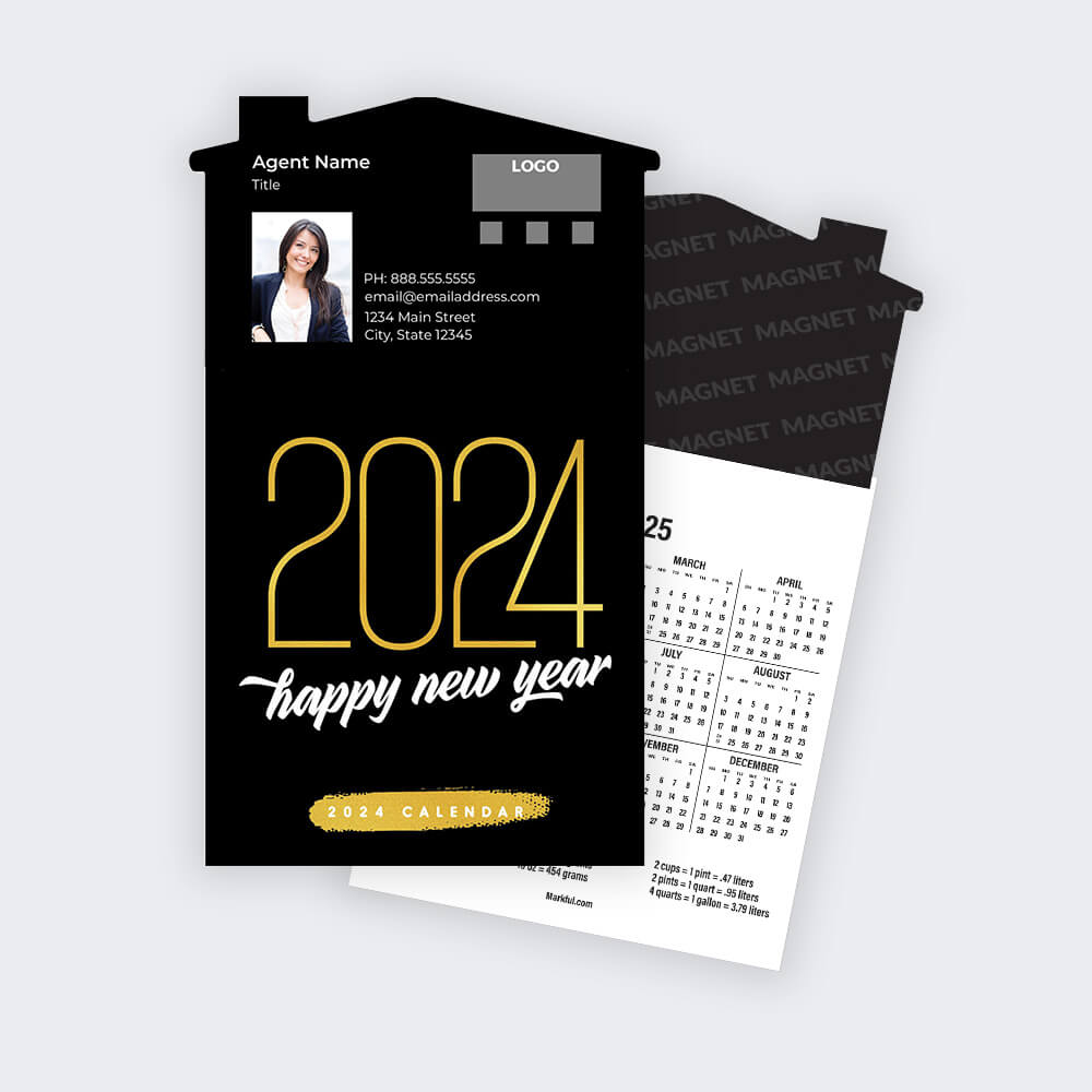 Picture of 2024 Custom Calendar Pad Magnets - Happy New Year w/foil